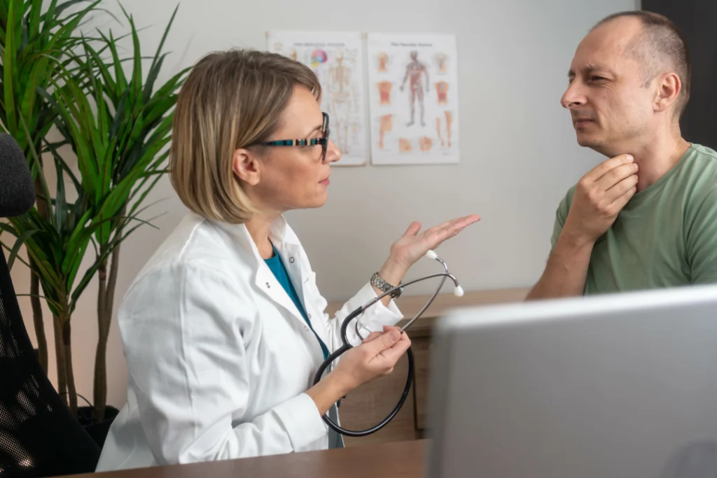 A doctor consulting a patient about preventive care for long-term health.